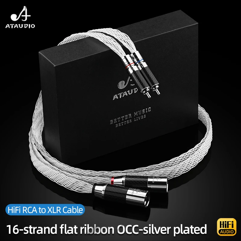 HiFi Dual RCA to Dual XLR Audio Cable High Quality OCC Silver-Plated Male to Female Mixer Amp Cable for Audio Equipment