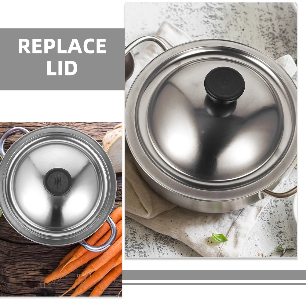 2 Pcs Stainless Steel Universal Pot Cover Sauce Bowl Mini Covers Spice Container For Kitchen Cookware Heat Resistant