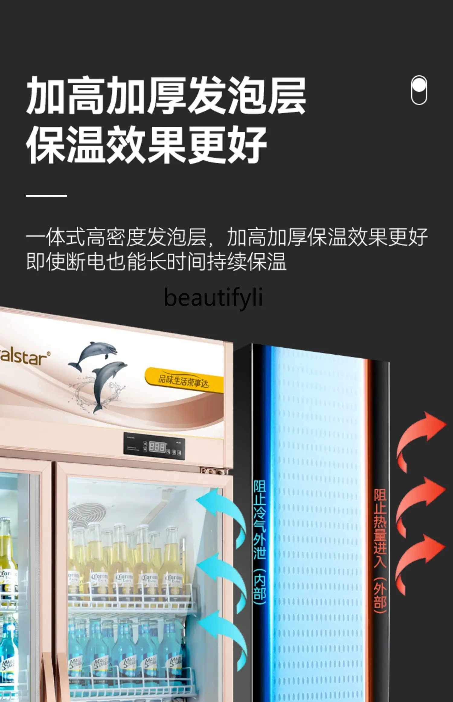 Refrigerated Display Beverage Beer Single and Double Door Fresh Cabinet Vertical Supermarket Industrial Refrigerator