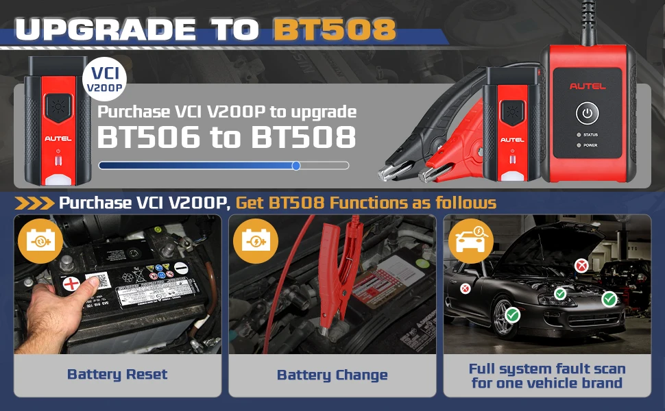 Autel MaxiBAS BT506 Autobatterietester Elektrisches System-Analysegerät, Adaptive Leitfähigkeitsmessung, Batterielasttest für Alle Fahrzeuge – Detail 9