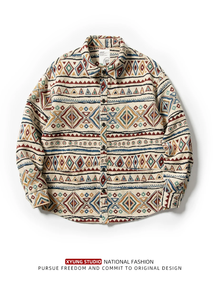 

Осенне-зимнее утепленное бархатное пальто в этническом стиле для мужчин, свободное повседневное пальто для пар, в клетку, в стиле ретро, художественное