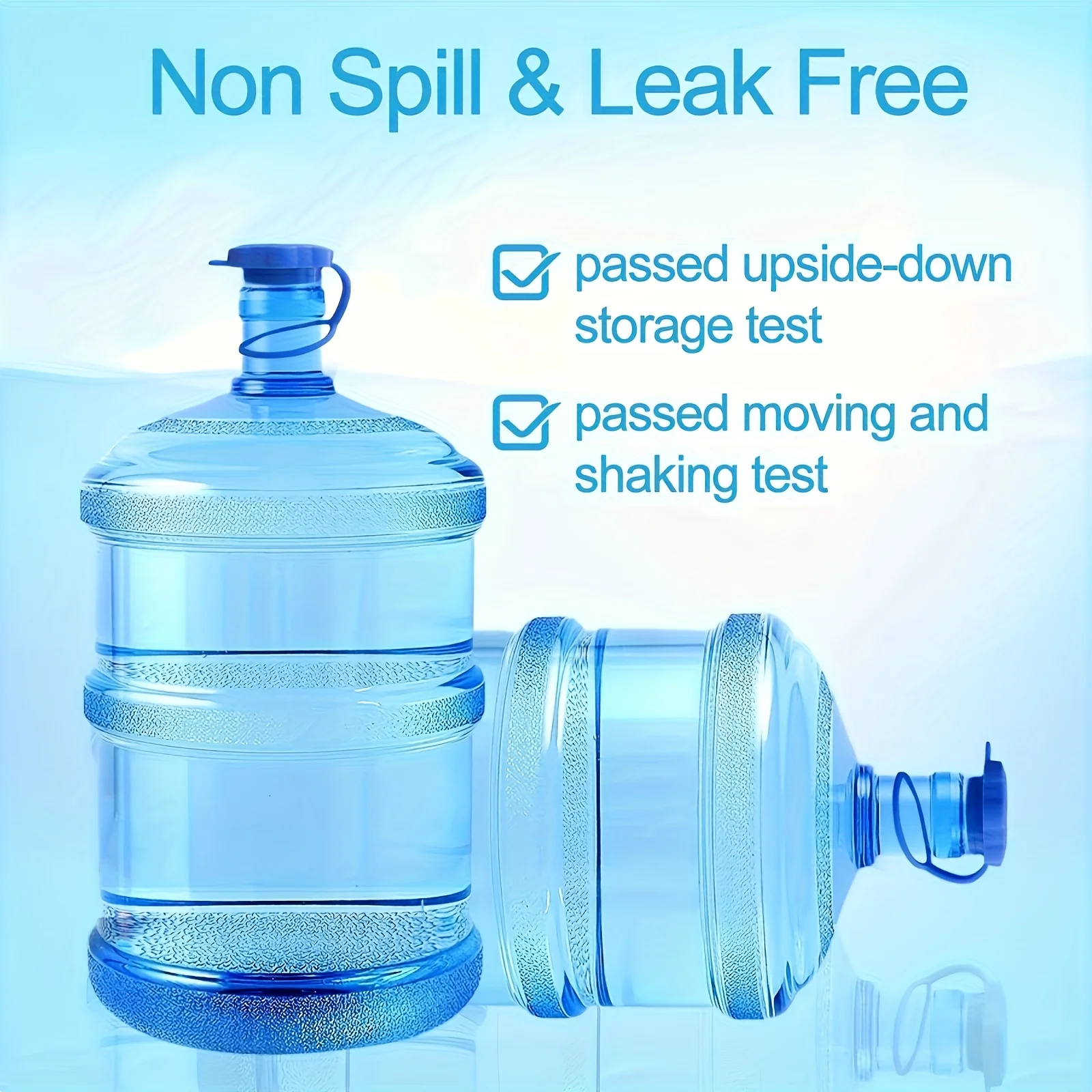 2/4 Reusable Silicone Water Bottle Caps, Replacement Parts Compatible with 5-Gallon/3-Gallon Jugs, 55mm Bottle Mouth, Leak-Proof and Dust-Proof, for Outdoor Camping, Kitchen Storage, Silicone Sealing Lids for Purified Water Jugs, Silicone Lids for Water Dispenser Jugs