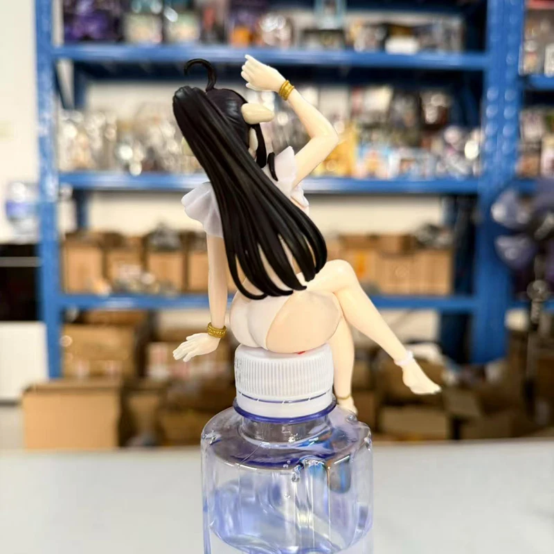 애니메이션 악마 대 군주 액션 피규어 앉아 입상 수영복 알베도 피규어 국수 스토퍼 모델 PVC 일본 컬렉션 완구