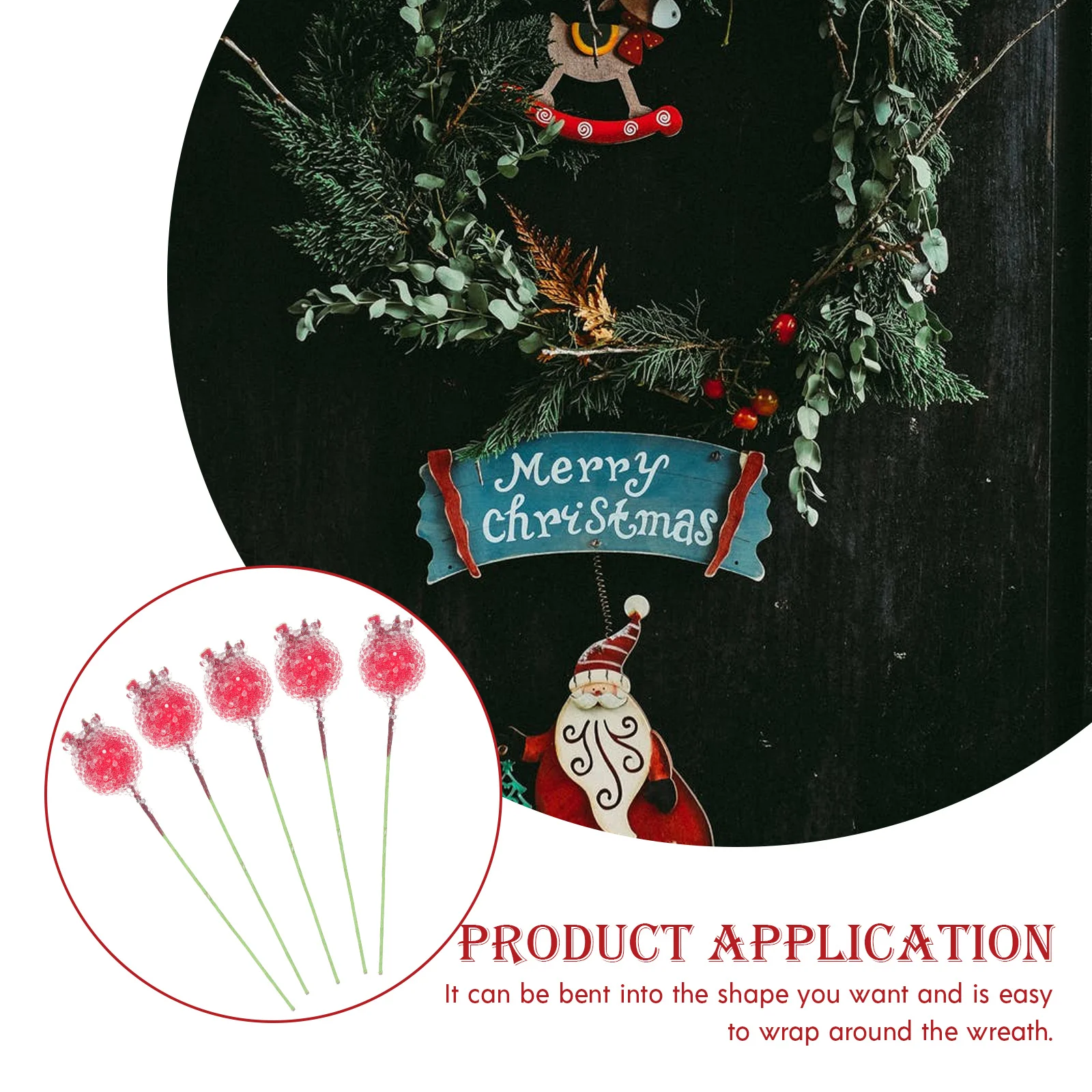 

100Pcs Artificial Frosted Berries Christmas Decoration DIY Red Mini Fruit Berry Picks Wedding Party Garland Wreath Supplies