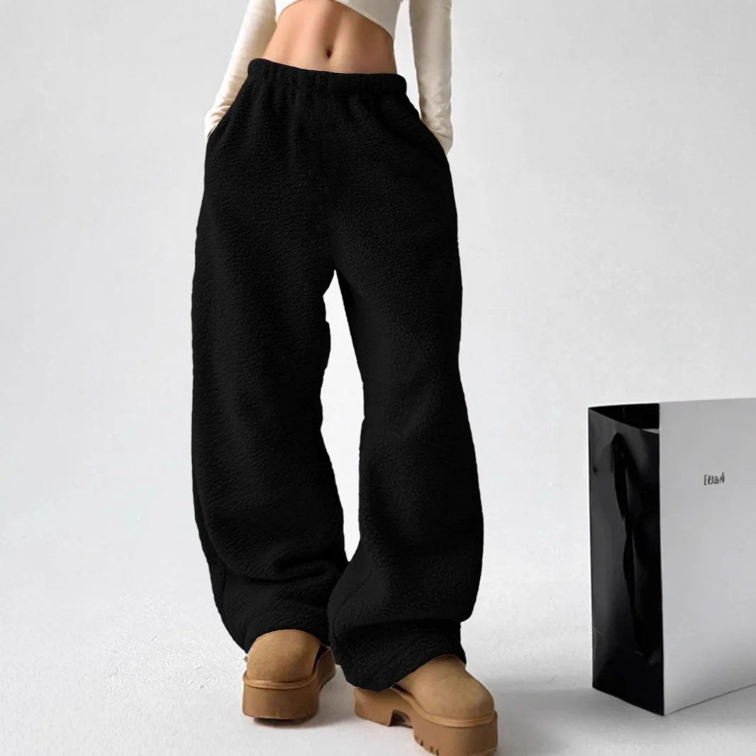 Women's Pants 2025 Autumn And Winter Fashionable Casual Solid Color Trousers Brushed Winter Pants Trousers Female Cargo Pants