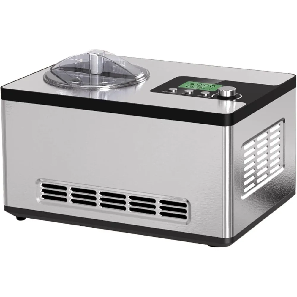 Ice Cream Maker, No pre-Freezing Automatic Ice Cream Machine 2.1 Quart with Built-in Compressor