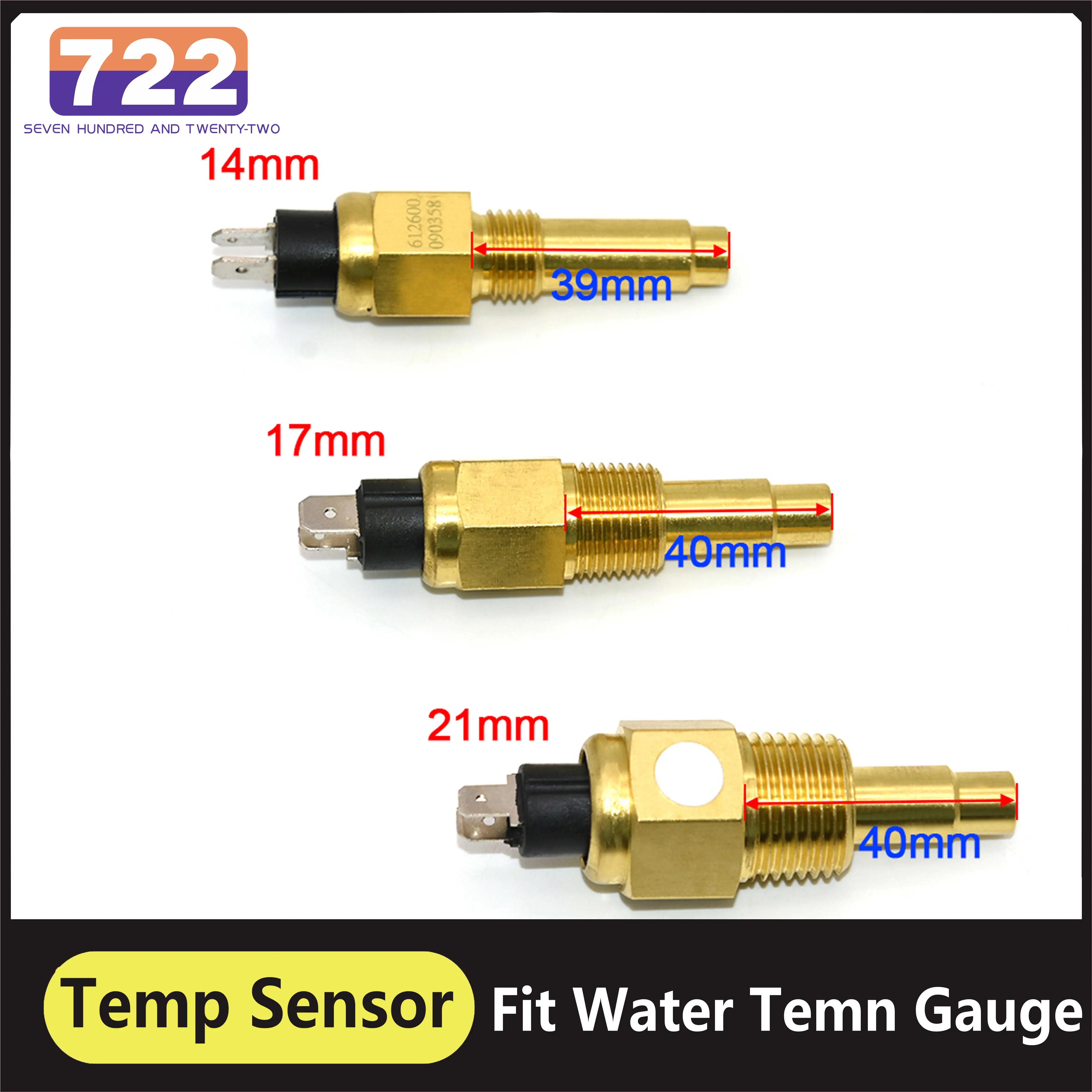 Universal Water Temperature Sensor Vdo Meter Vdo Temperature Sensor Water 120c 14MM 17MM 21MM for Car Auto Truck Racing