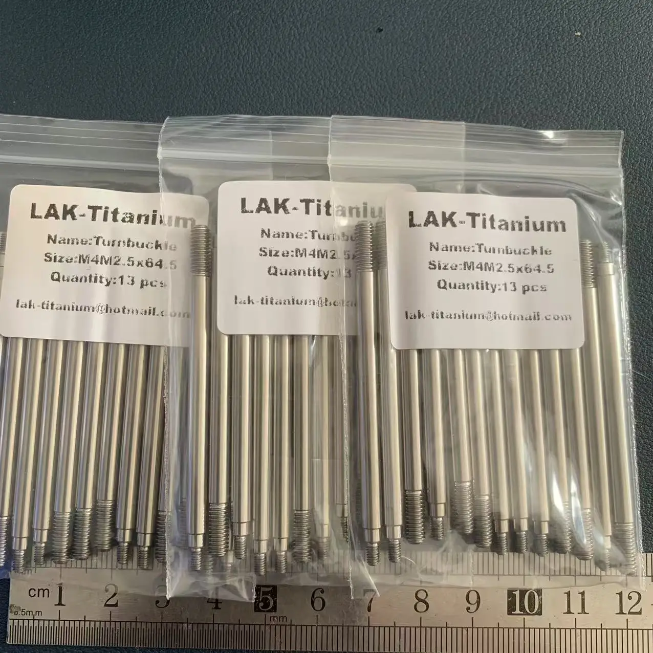 وصلة ربط المقطورة من التيتانيوم Diameter4mm ساق مستديرة 3.4x2.6 خيط M2.5x4.3 M4x10 الطول الإجمالي 57.5 59.5 64.5 70 73.5 Gr5