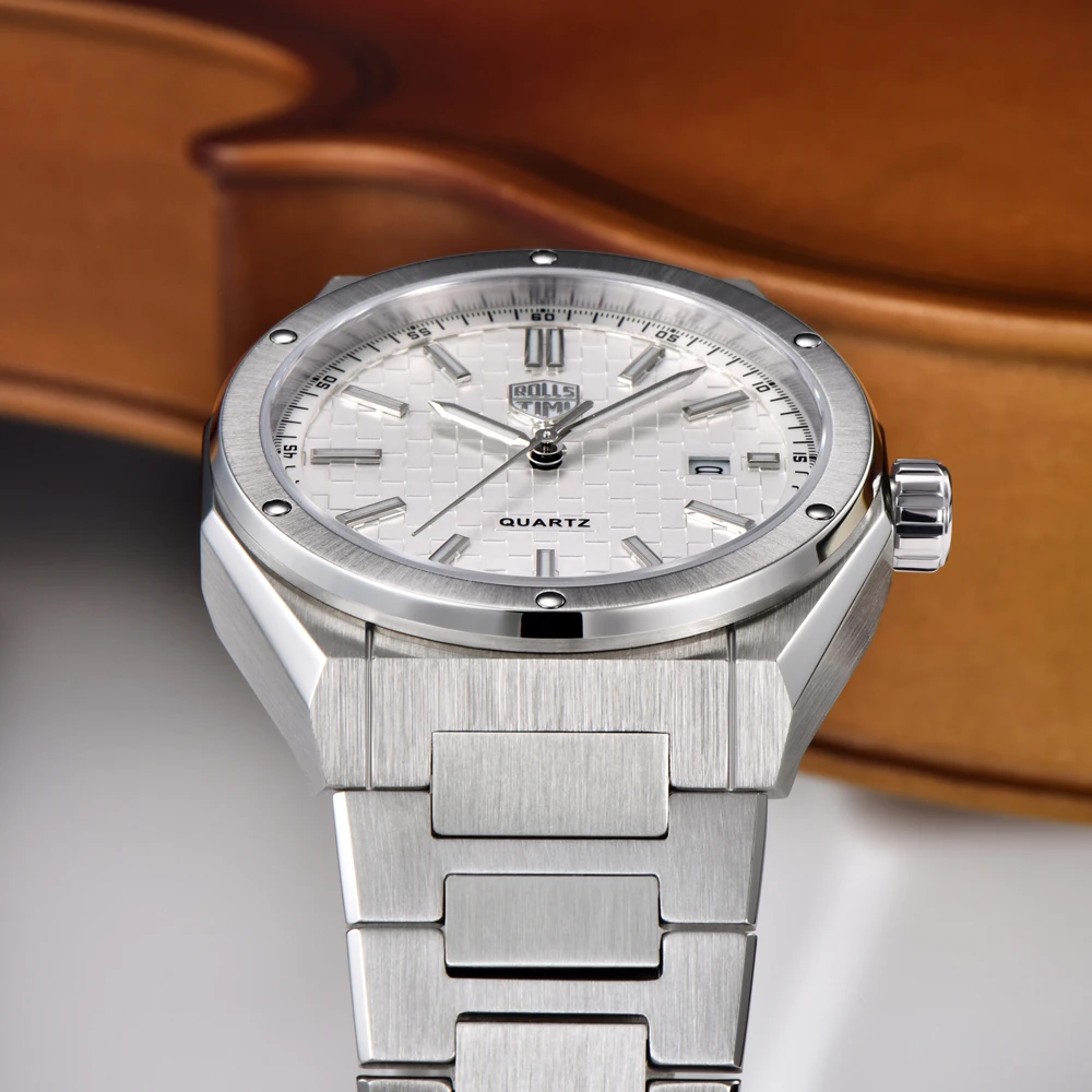 Rollstimi 2026 New Engineer Design Men's Watch Top Luxury Quartz Watches For Men Stainless Steel Luminous 5 Bar Waterproof Watch