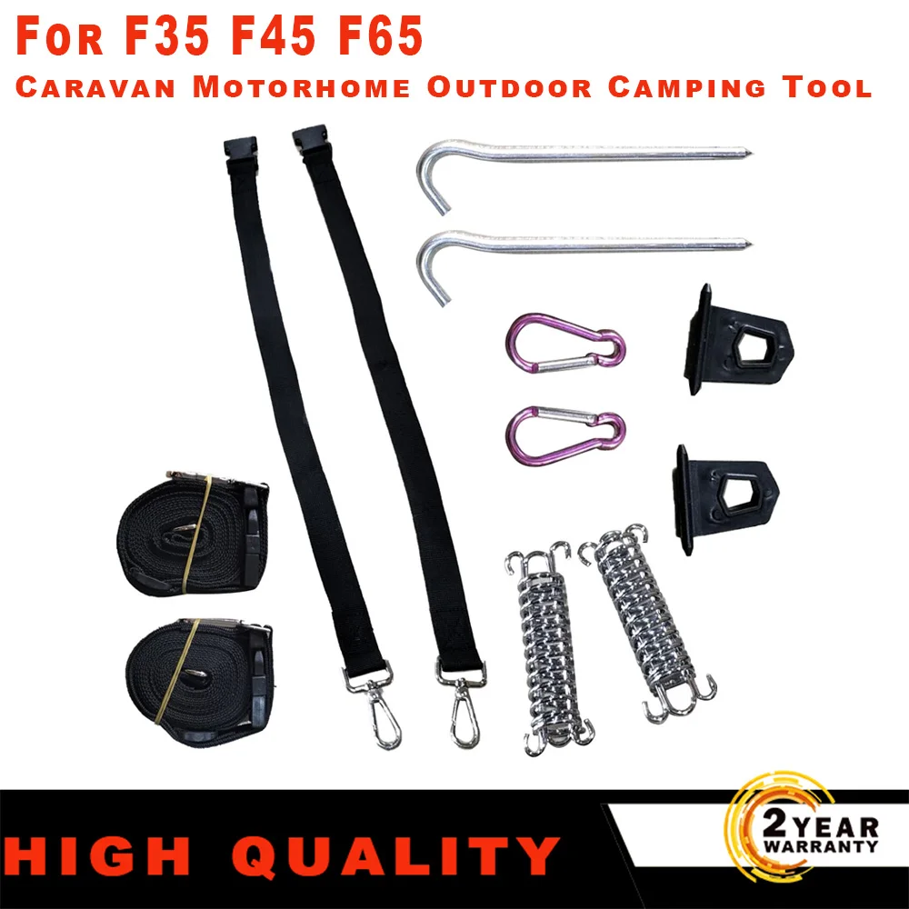 For Fiamma Awning Tie Down Kit Type S Black For F35 F45 F65 Caravan Motorhome Outdoor Camping Tool