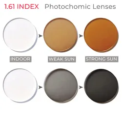 1.61 Extra Thin Photochromic Lens Change Grey and Brown Glasses Myopia/Hyperopia/Presbyopia UV Protection