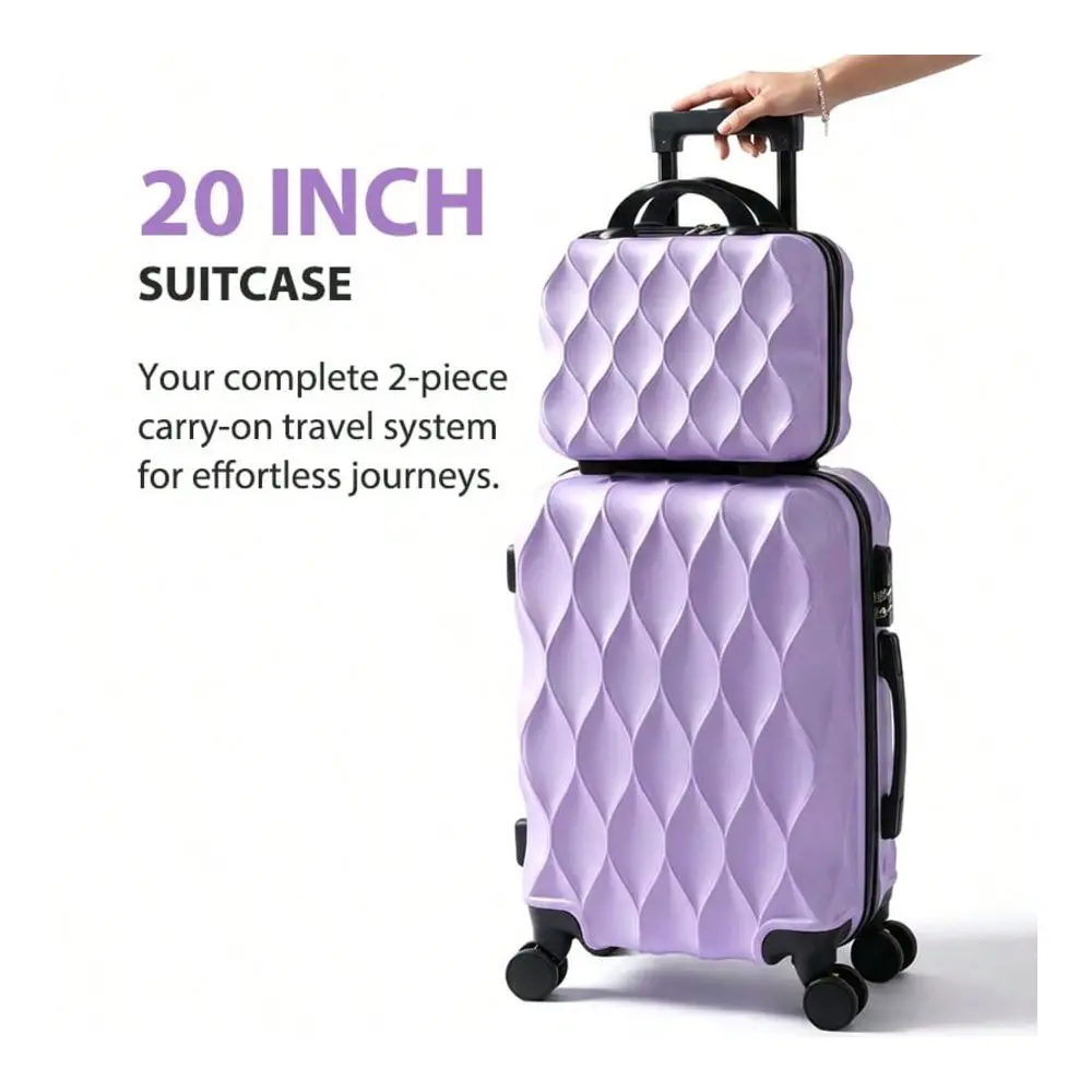 

Hard Shell Lightweight CarryOn Luggage Set 14 20 , With Spinner Wheels, Adjustable Telescopic Handle And Combination Lock For T