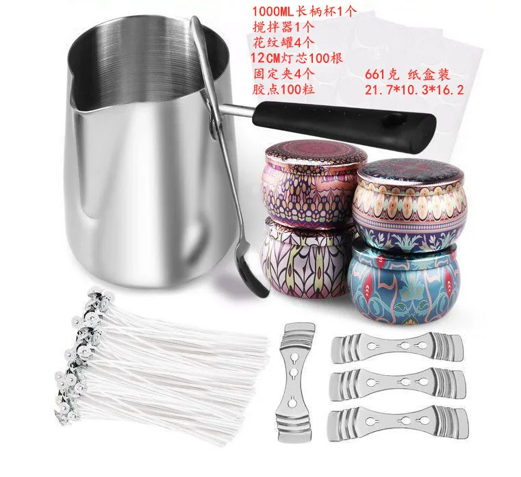 Candle Making Kit Candlemaking Wax Cup Candle Jar Candle Wick Candle Sticker Combination