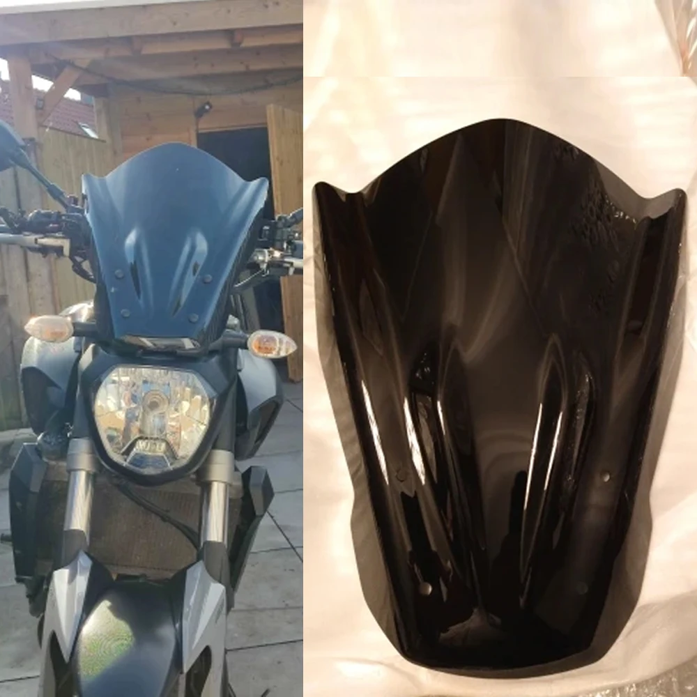 For Yamaha MT-07 FZ-07 FZ07 2014 2015 2016 2017 MT07 Windscreen Windshield FZ MT 07 Accessories Moto Wind Deflector with Bracket