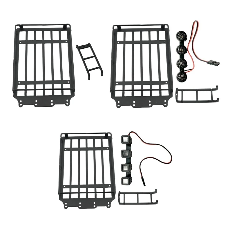 Metal Luggage Carriers Luggage Rack and Ladder Remote Control Car Decoration for 1/18 Offroad Car Model Vehicle Part Kits