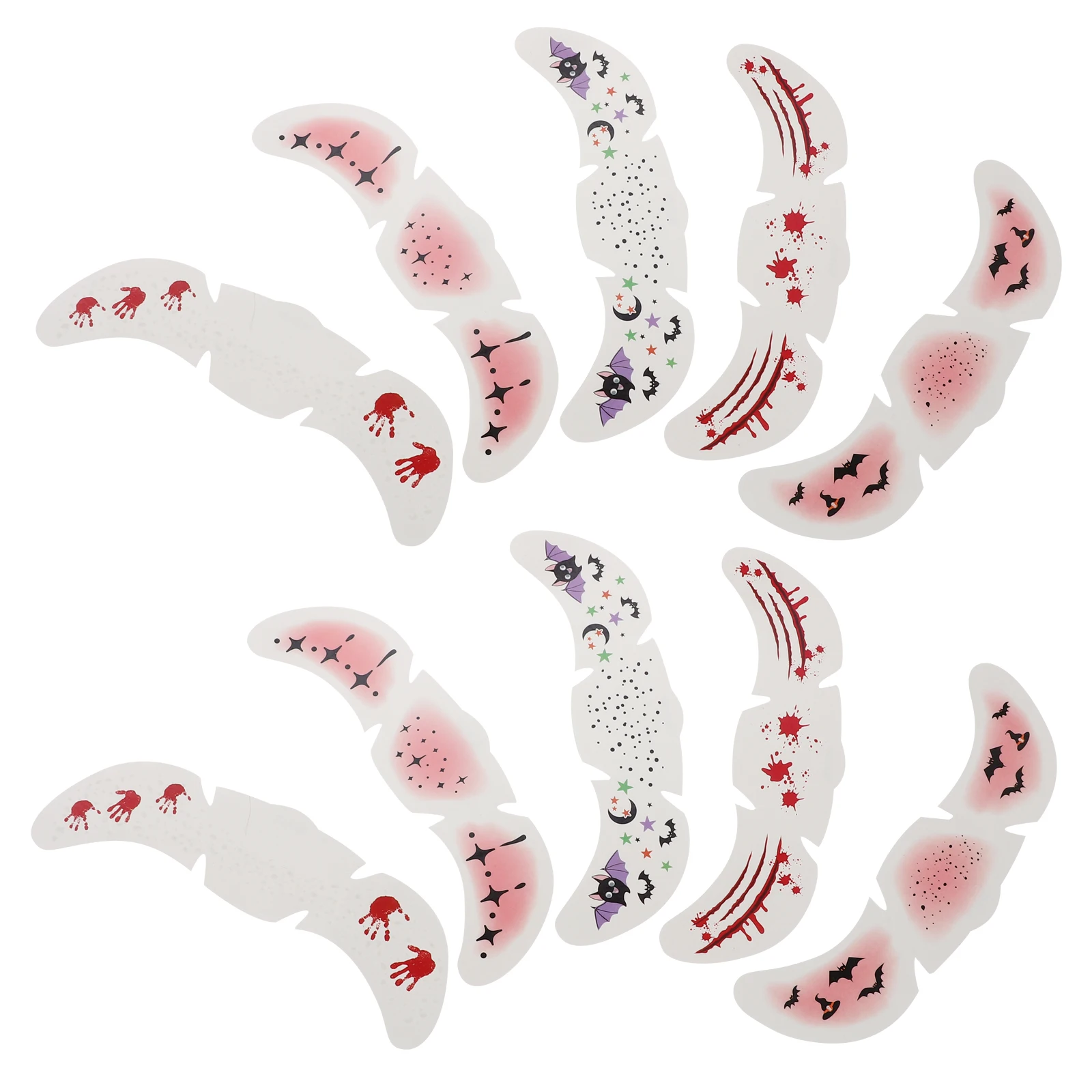 

10 шт. татуировки патч макияж наклейка для лица наклейки для краски для лица Хэллоуин косплей наклейки страшные