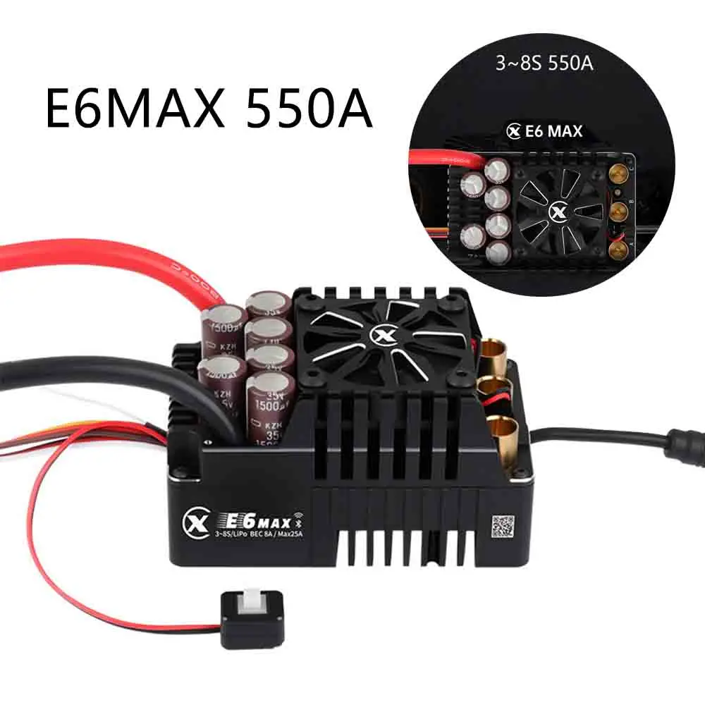 

XC E6 MAX Lipo Sensored 550A 3-8S Бесщеточный ESC для 1/5 1/6 RC Модель автомобиля Багги Грузовик Дорожные гоночные детали