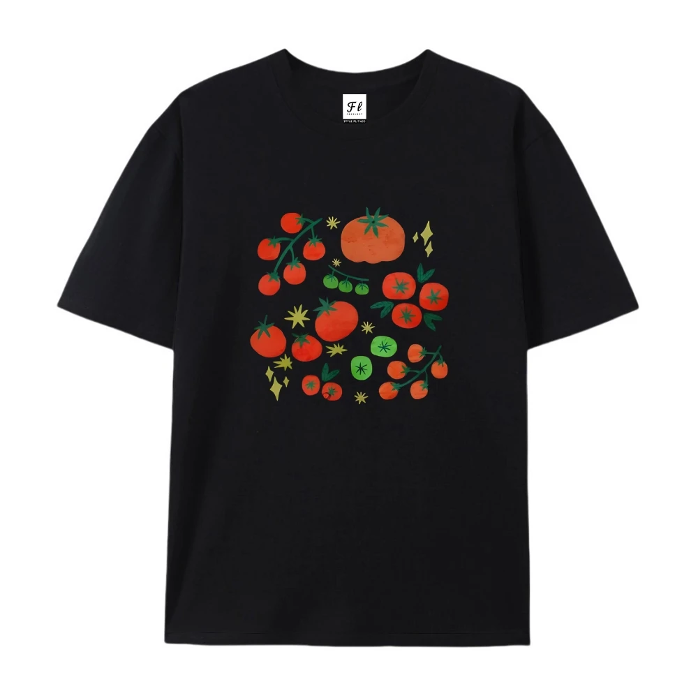 Een stapel tomaten grafisch shirt schattige meisjeskleding schattig patroon tee comfort kleur vintage retro Y2K mode-stijl