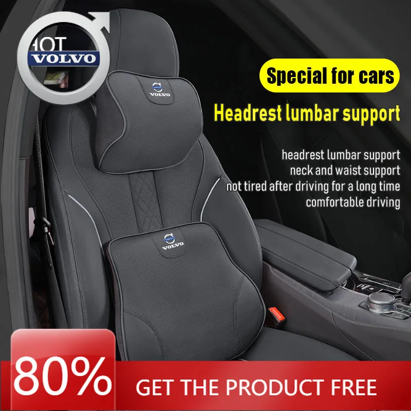 

Эмблемы 2026, новинка для автомобиля Volvo, кожаный подголовник, поясничная пена с эффектом памяти, подушка для шеи, аксессуары для Volvo XC90 V90 V60 XC60 V40 EC40