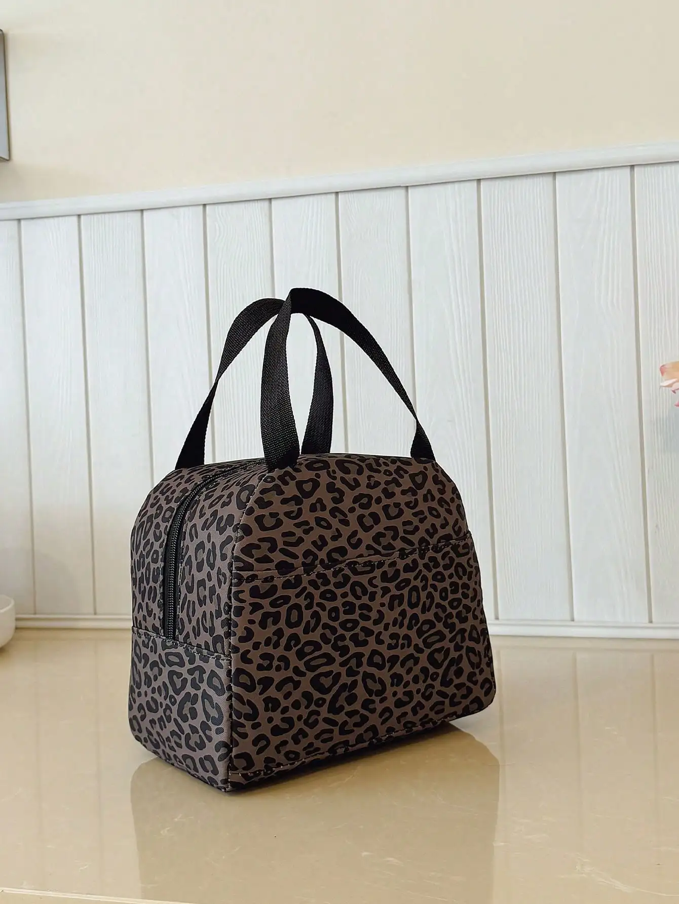 Portable Lunch Bag, Thermal Lunch Box, Bento Bag, Dinner Insulated Bag, Thickened Cute Lunch Fruit Bag For Students, Pink Leopard Print & Floral Lunch Bag, Women Insulated Cooler Bag, Autumn/Winter Fashion Leopard Print Women Wallet sg2407226902637305 view 4