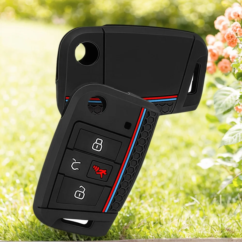 

Новый стильный силиконовый чехол для ключей от автомобиля для VW Volkswagen Golf 7 MK7 Tiguan MK2 для Seat Ateca Leon FR Ibiza для Skoda Octavia