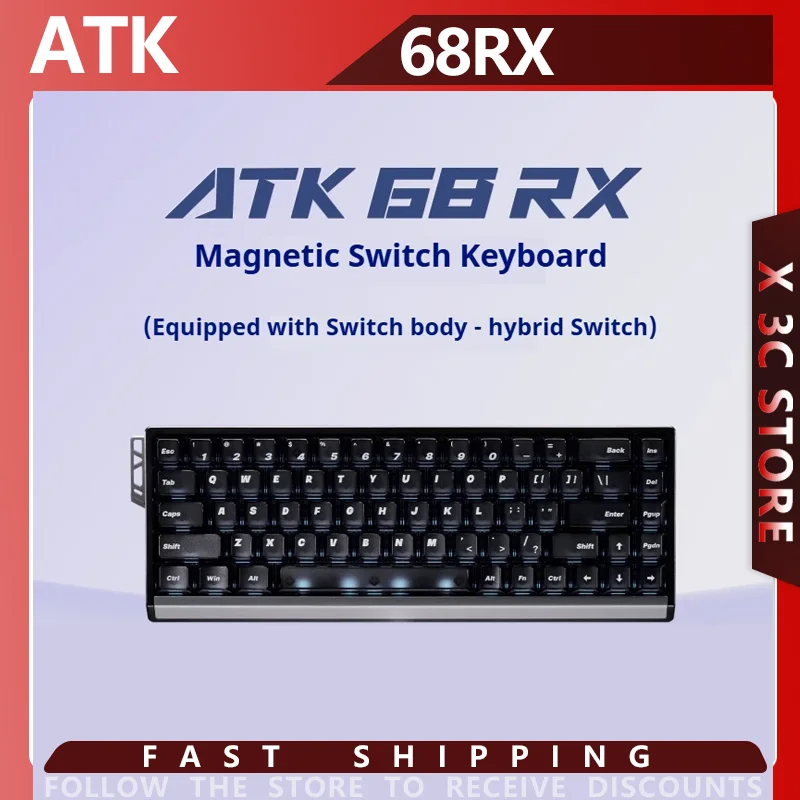 

ATK 68RX Проводная клавиатура с магнитным переключателем Механическая 8K Скорость заката Эргономика Оригинальный дизайн RT0.001 мм Игровая клавиатура для киберспорта