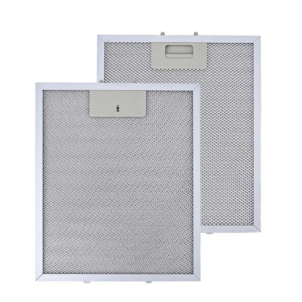 2PCS Cooker Hood Aluminum Filter Metal Mesh 414x256x9mm for Range Hood Vent Systems with Reliable Grease Function