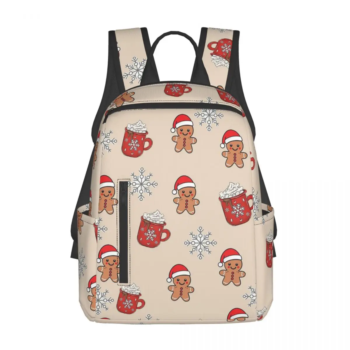 

Merry Christmas Tree And Gingerbread Men Backpack Daypack Boys Girls BookBag School Bag Shoulder Bags for Men Women