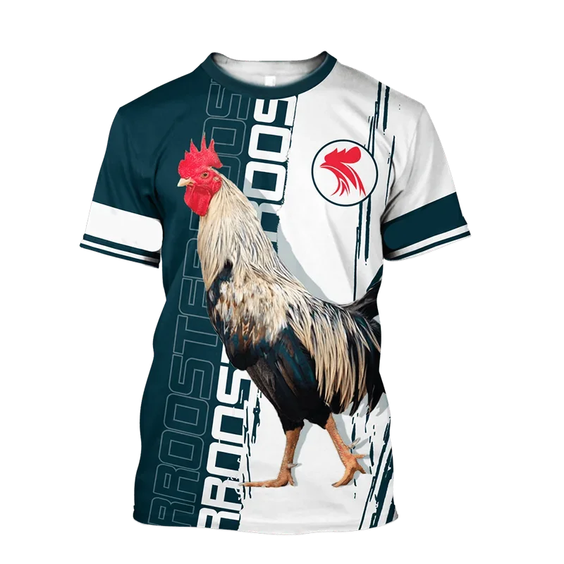 New 3d Printed Rooster Shirt Men's T-shirt Stereoscopic Graphic Clothing For Men Summer Streetwear Fashion Sweatshirt Tops Tees