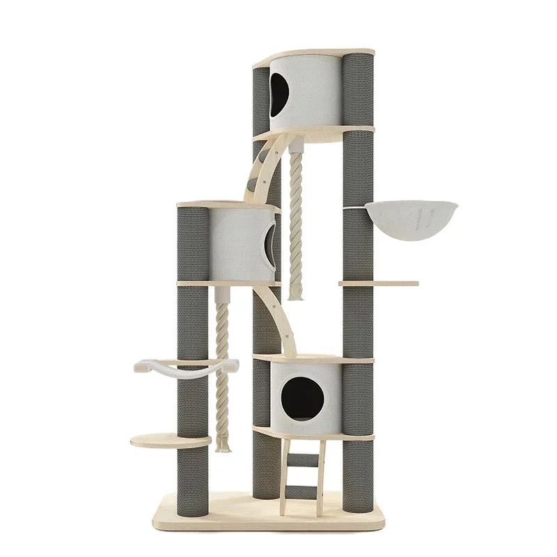 Cat climbing frame XL solid wood scratching column grinding claws cat nest space capsule toys