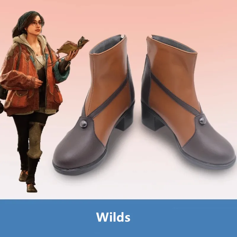 

Monster Hunter Wilds Alma Обувь для косплея Костюмные ботинки Сапоги из искусственной кожи ручной работы