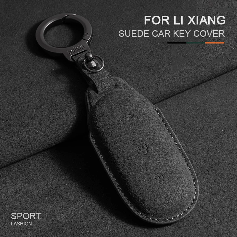 

Car Key Case For Li Auto LiXiang LEADING IDEAL L7 L8 L9 MAX Car Key Protector Holder Cover Suede Shell Fob Keychian Accessories