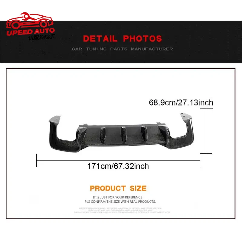 Suitable for Hot Selling Carbon Fiber S5 Car Rear Bumper Diffuser Lip Audi S5 B9 A5 Sline Sportback 4-door 2020 2021