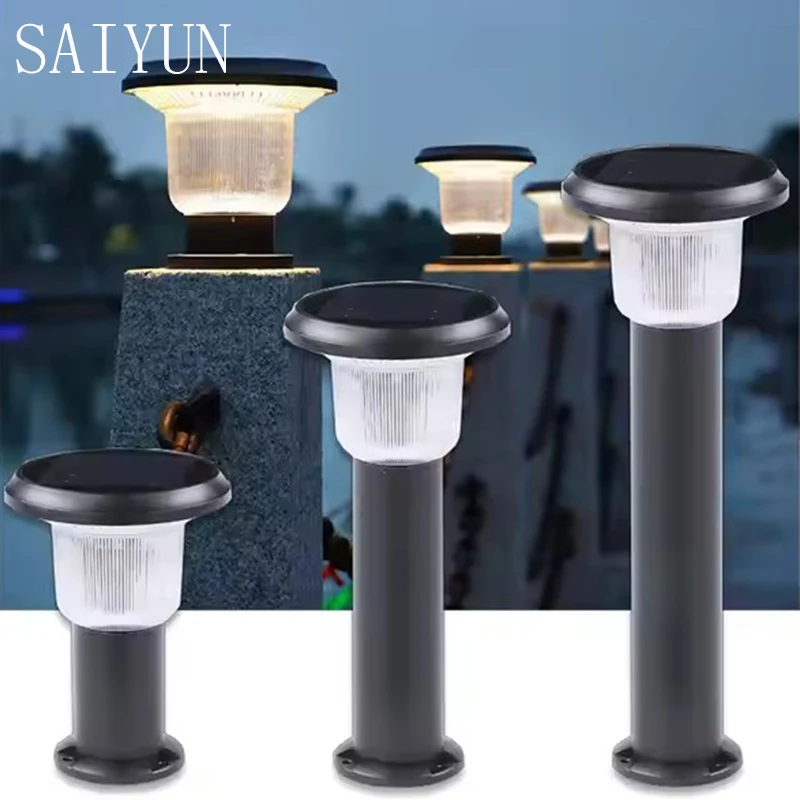 

Elegant Design High Brightness Solar Post Garden Light Street Landscape Waterproof Aluminum Body Park Holiday Decoration