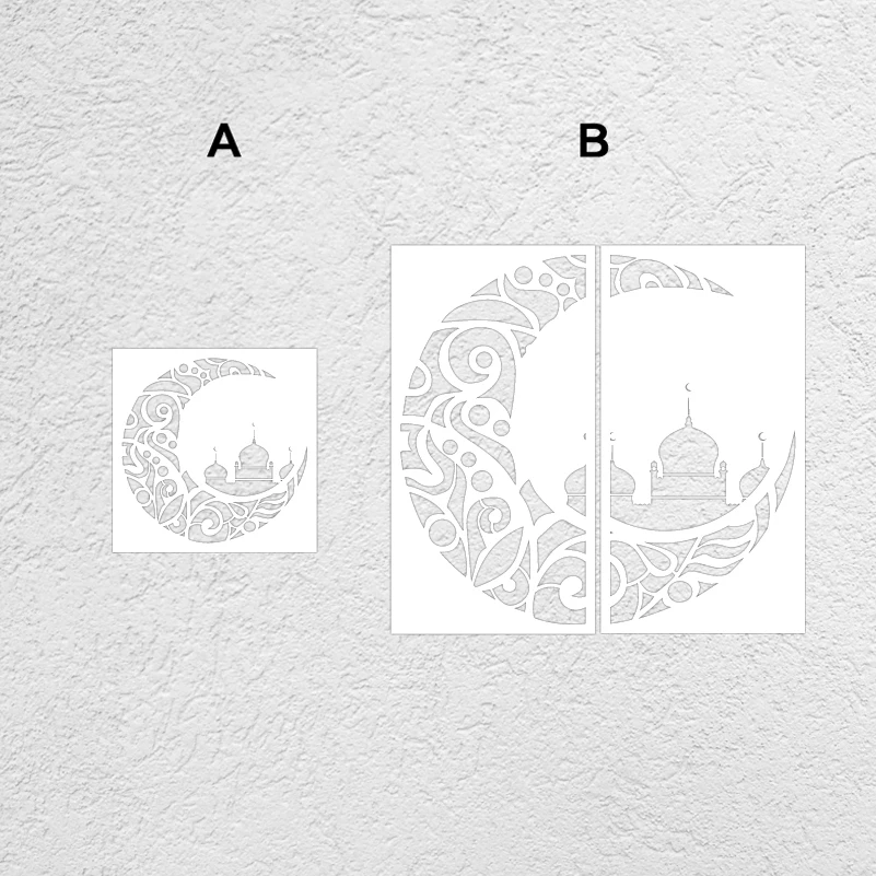 40cm - 80cm Stencil Wall Decor For Painting Decors Decorative Template To Paint Furniture Makers Moon Ramadan Eid Mubarak S365