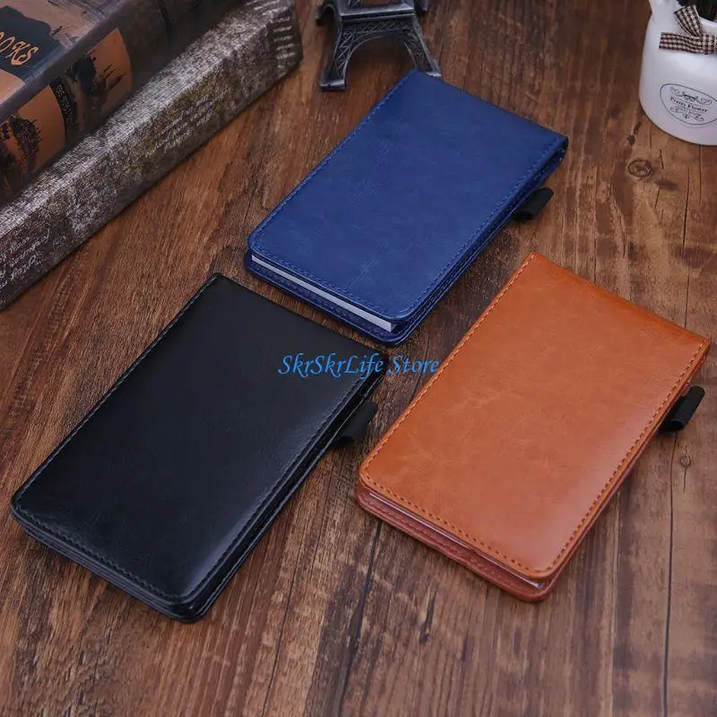E65E Multifunction Notebook Small Notepad Note Book Leather Cover B