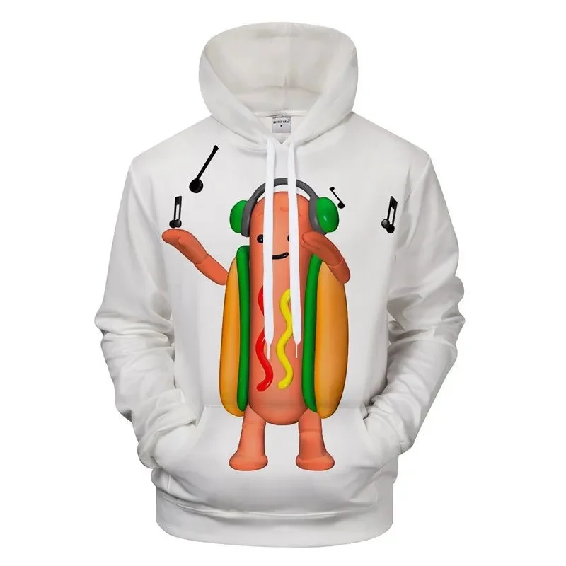

Funny Hot Dog 3d Printed Hoodie For Men And Women Cartoon Music Hot Dog Y2k Hoodies Sping And Autumn Fashion Pullover Sweatshirt