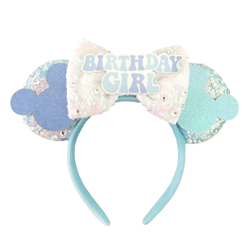 Orecchie di topolino fascia per capelli donna compleanno ragazza fiocco di paillettes fasce per capelli Minnie per accessori per capelli fai da te regalo per bambini