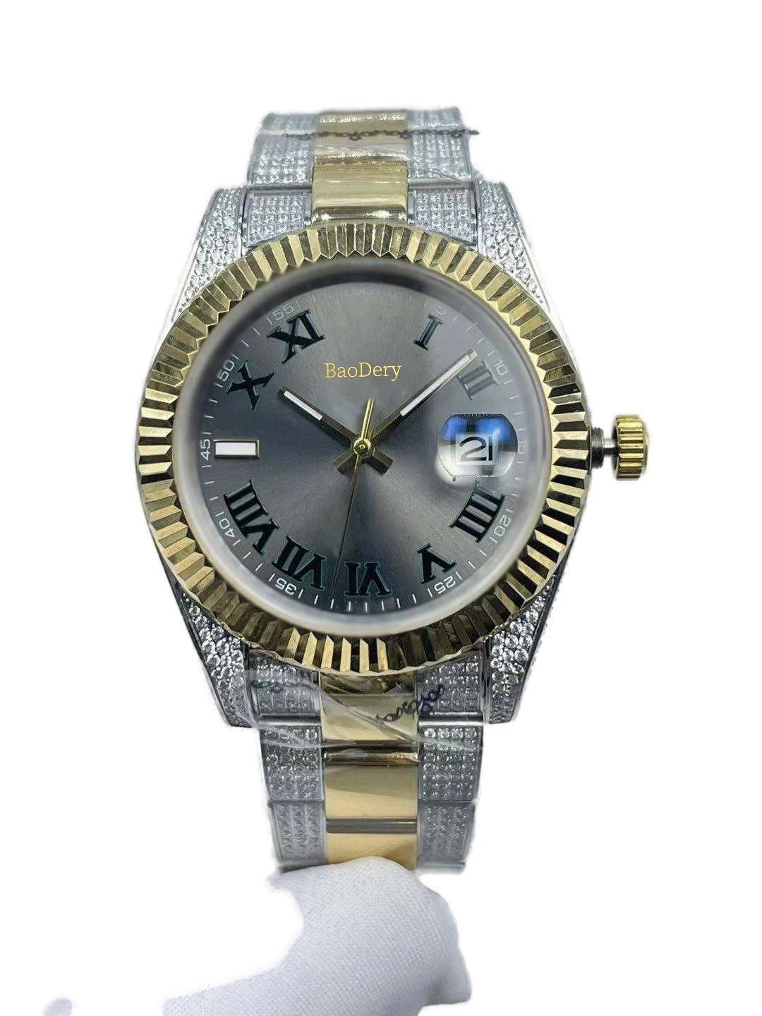 

Men's 41mm Watch with Calendar Window, Western Chic and Classy