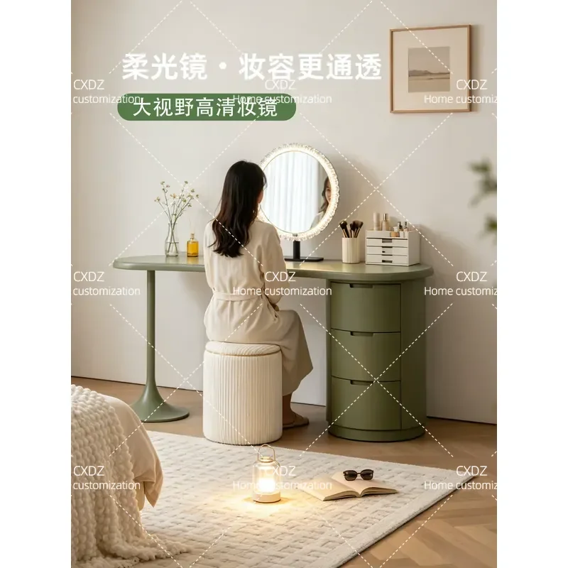 Italian light luxury bedroom dresser chest cabinet integrated dressing table 2026 new makeup table dresser integrated table