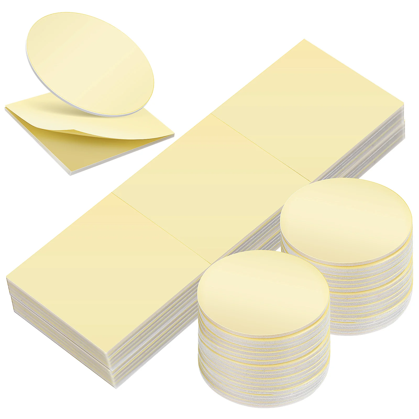 60 Pcs Double Sided Foam Tape 40mm Circles Squares Adhesive Mounting Pads Strong Hold Easy Tear Craft Home Repair Lasting