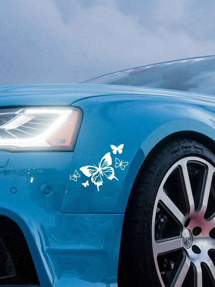 Car Stickers Beautiful Cartoon Butterfly Vinyl Decals Car Motorcycle Bumper Body Car Window Decoration Decal Swaterproof ,15cm