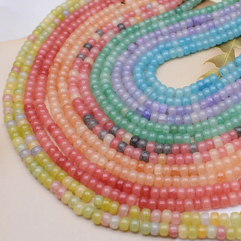 4x6mm 100pcs/lot Mixed-color Broken Flower Cracks Abacus Wheel Shape Glass Beads for Jewelry Making DIY Bracelet necklace - Image 4