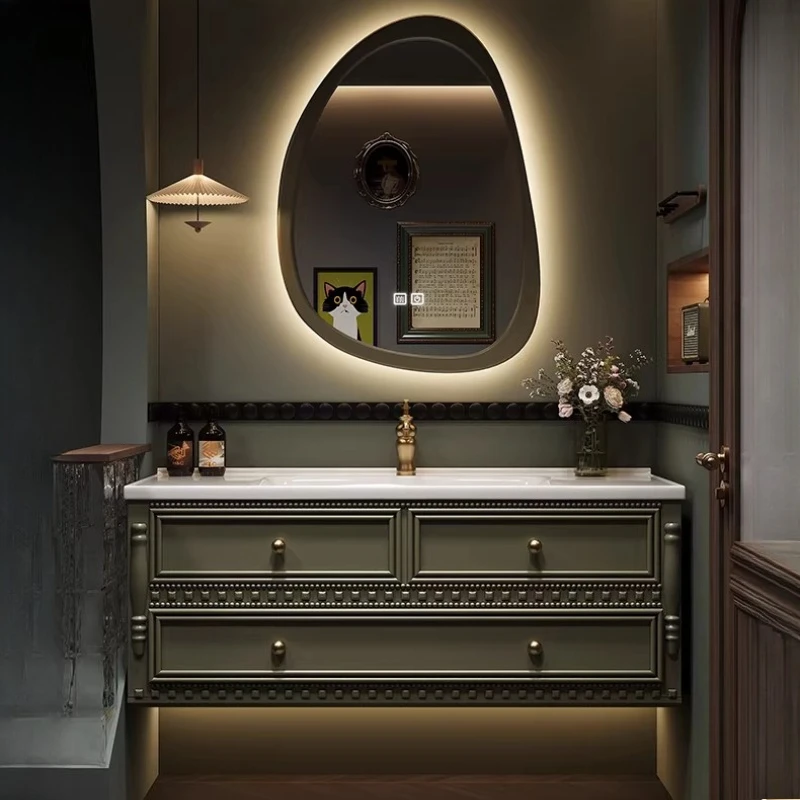 Drawers Modern Bathroom Cabinet Toilet Dressers Mirror Sink Vanity Bathroom Cabinet Luxury Makeup Vestidores Trendy Furniture
