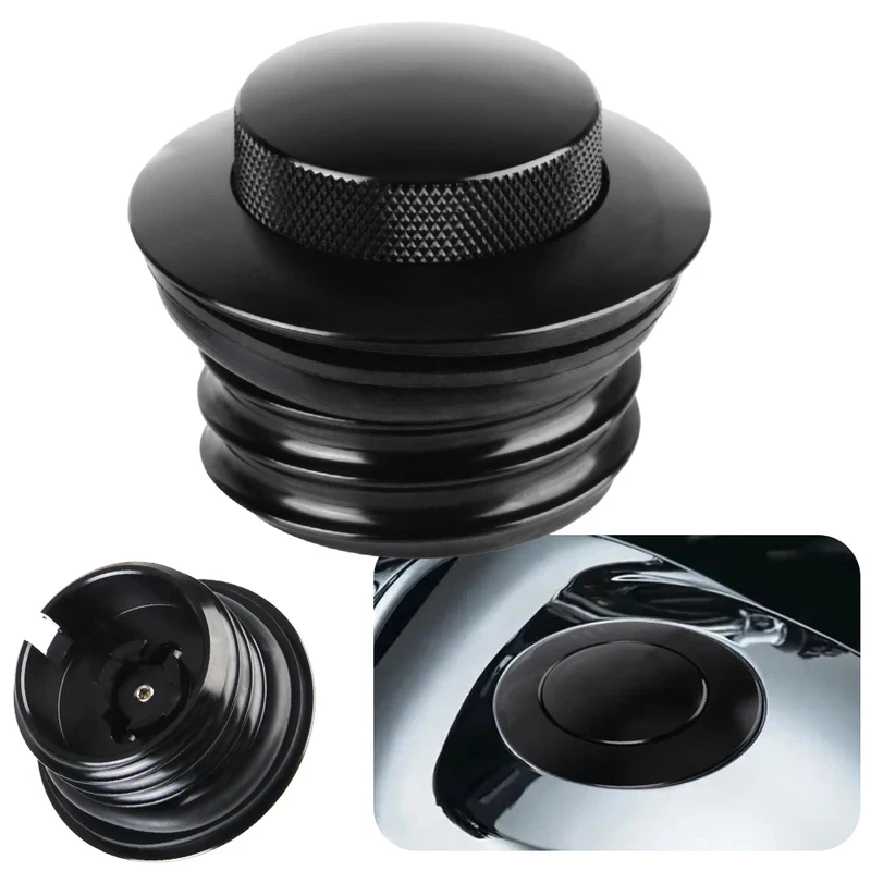 

CNC Aluminum Motorcycle Oil Tank Gas Fuel Cap Black Chrome For Harley Sportster XL883 XL1200 Dyna FXD Softail Fat Boy CVO