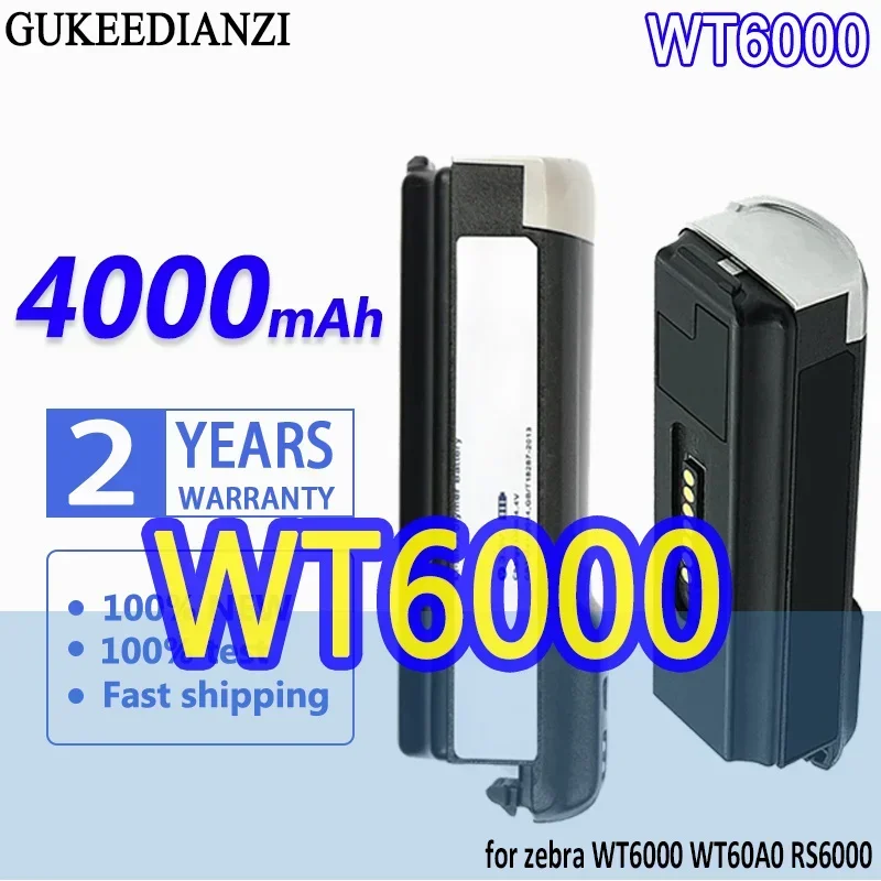 High Capacity GUKEEDIANZI Battery 4000mAh for zebra WT6000 WT60A0 RS6000 BT000262A01 BTRY-NWTRS-33MA-01