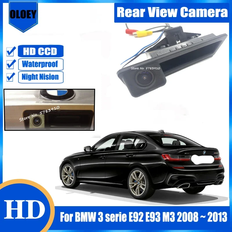 

HD камера заднего вида для BMW 3 серии E92 E93 M3 2008 2009 2010 2011 2012 2013, водонепроницаемая камера с ручкой багажника, резервная камера