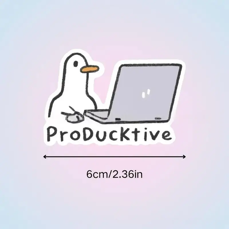 5 قطع من ملصقات الكمبيوتر المحمول المقاومة للماء القابلة للإزالة، ملصقات الكمبيوتر المحمول اللطيفة على شكل أوزة، هدية تزيين ذاتية الصنع للبالغين