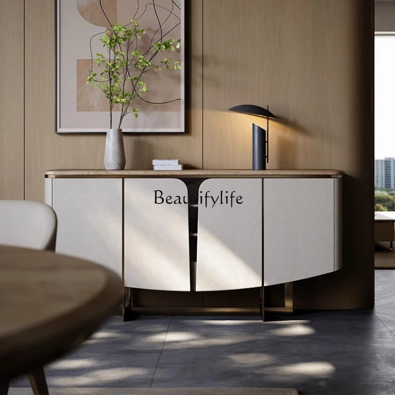 

light luxury solid wood dining side cabinet villa large flat-floor restaurant matching furniture original high-end locker