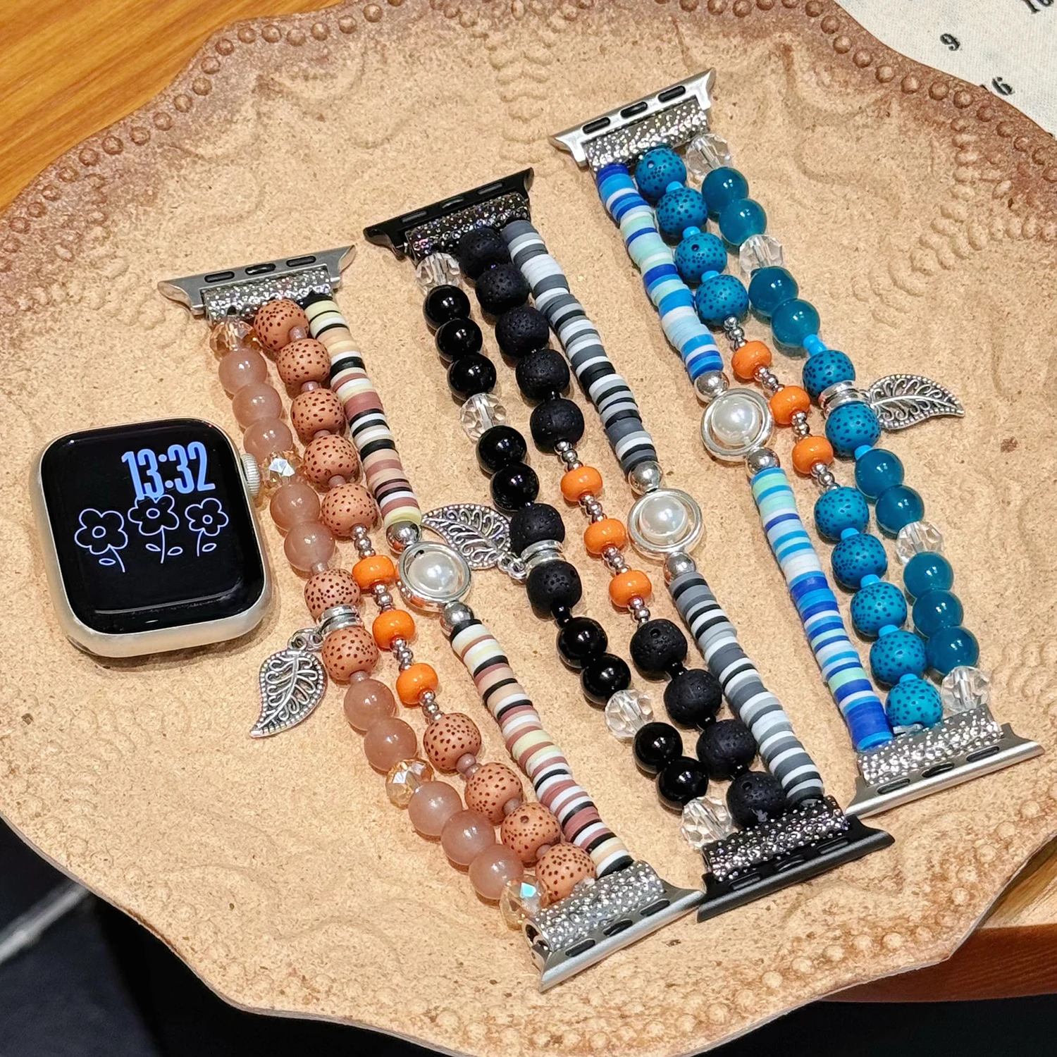 

Антикварный этнический мягкий керамический браслет для Apple Watch Ultra 49 мм S10 46/42 мм 45/44/41/40/38 мм женский ремешок для IWatch series 9 8